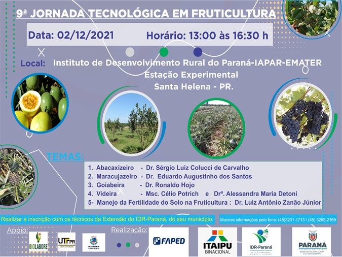 9° Jornada Tecnológica de Fruticultura acontece nesta quinta em Santa Helena